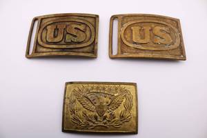 lot 64 image: Civil War Belt Buckles Lot of 3