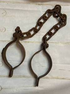 lot 65 image: Old School Metal Hand or Leg Cuffs