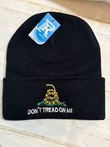lot 74 image: New Black Dont Tread on Me Winter Hat