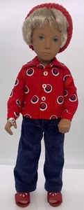 lot 272 image: Vintage SASHA Gregor Doll - Fair Denims Boy 1973 - 1974, Red, White and Blue Jacket