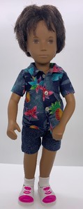 lot 215 image: Vintage SASHA Gregor Doll - Boy 1974 - 1986, Floral Navy Shirt
