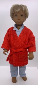 lot 184 image: Vintage SASHA Doll - Gregor Doll, Boy Pajamas Late 1969, Colorful Red Robe