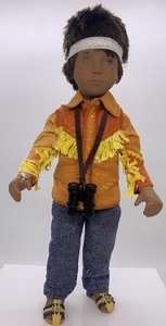 lot 183 image: Vintage SASHA Doll - Gregor PAJAMAS Doll, Boy 1957 - 1986, Colorful Fringed Shirt