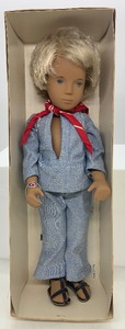 lot 121 image: Vintage SASHA Doll - #302- GREGOR BLUE SUIT Doll, Boy, Red and White Scarf