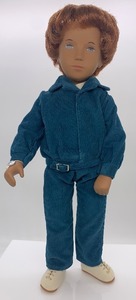 lot 123 image: Vintage SASHA Doll - #312 S - Gregor Doll, Boy, Teal CORDUROY Suit
