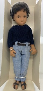 lot 96 image: Vintage SASHA Doll - #301- Gregor Doll, Boy, Navy Sweater, Jeans