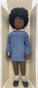 lot 93 image: Vintage SASHA Doll - #119 - Cora, Girl, Blue Corduroy Dress with White Collar