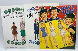 lot 219 image: WOMEN and GIRLS in Uniform Paper Dolls - Qty 3