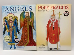 lot 279 image: Vintage Paper Dolls by Tom Tierney, Including Angels and Pope Francis, Qty 2