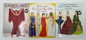 lot 220 image: Fashions, Costumes, Ladies in Red, Paper Dolls