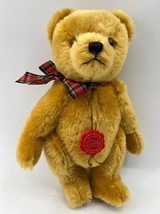 lot 25 image: HERMANN Jointed Mohair Teddy Bear - GROWLER - Plaid Bow