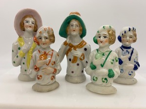 lot 44 image: Vintage Antique Porcelain HALF DOLLS - Japan - Qty 5