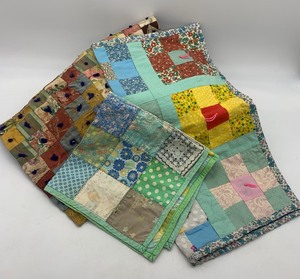 lot 74 image: Vintage Doll PATCHWORK Quilts, Handmade - Qty 3