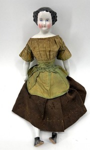 lot 134 image: Antique CHINA HEAD Doll - German - Pre 1870