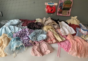 lot 149 image: Vintage 18 Doll, Teddy Bear Assorted Clothing