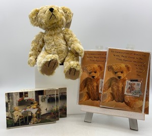 lot 226 image: Vintage Adorable Curly RUSS Teddy Bear Including Cards