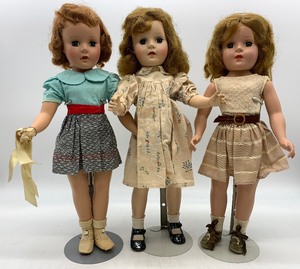 lot 165 image: 3 Vintage Hard Plastic Dolls, Including a Walker