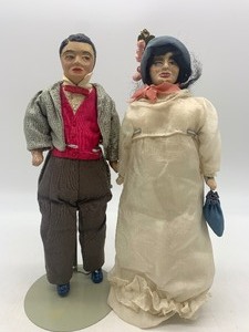 lot 141 image: Vintage PAPER MACHE Dolls - Qty 2