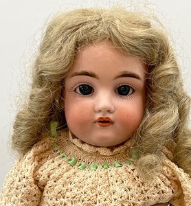 lot 304 image: Antique Bisque Doll - Dep - Crochet Dress