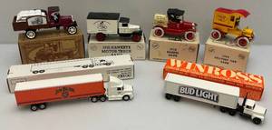 Misc. Die Cast Miniature Collectibles Including Trucks, Semis & More  NIB (Some Are Banks)