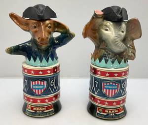 Collectible Vintage Jim Beam Political Decanters (EMPTY)