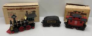 Vintage Collectible Jim Beam Train Car Decanters Including Grant Engine, Coal Tender & Red Caboose (EMPTY)