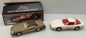 Vintage Collectible Jim Beam Car Decanters Including 1974 Mercedes Benz 450SL In Original Box & 1984 Corvette (EMPTY)
