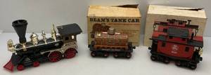 Vintage Collectible Jim Beam Train Car Decanters Including Turner Engine, Barrel Car & Red Caboose (EMPTY) Some In Original Box