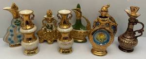 Misc. Vintage Collectible Gold Tone Decanters & More (EMPTY)