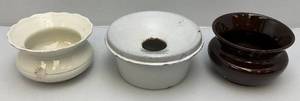 Misc. Vintage Spittoons Including Pottery & More