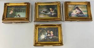 Miniature Collectible Pemberton & Oakes Donald Zolan Framed Prints In Original Boxes