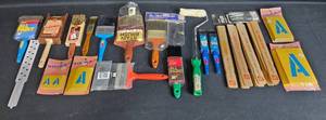 lot 17 image: Assorted Paint Brushes and Painting Supplies Set - Mostly in MFG PKG