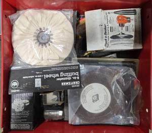 lot 20 image: Black & Decker Sanding and Polishing Kit with 6 Cotton Buff and Various Buffing Wheels