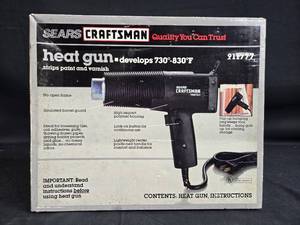 lot 28 image: Sears Craftsman Heat Gun Model 211777 - Strips Paint and Varnish Unopened in MFG PKG