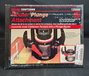 lot 29 image: Sears Craftsman Router Plunge Attachment Model 925500 Unopened in MFG PKG