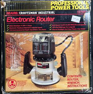 lot 37 image: Craftsman Industrial Electronic Router Model 315.275010 with Manual