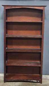 lot 107 image: Vintage Wooden Bookshelf with Dark Finish