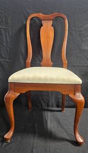 lot 122 image: Wooden Side Chair with Upholstered Seat