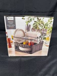 lot 202 image: Mesa Serving Caddy with 6 Compartments and Flat Holder