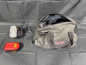 lot 210 image: Craftsman Power Tools Tool Bag with Charger and Two 18V Batteries