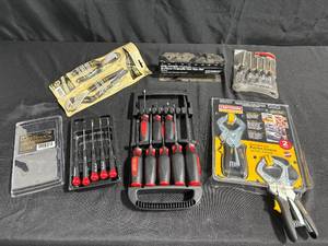 lot 133 image: Assorted Craftsman Hand Tools Set Including Screwdrivers, Pliers, and Clamps