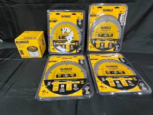 lot 243 image: Set of Dewalt 10-Inch Circular Saw Blades and WetDry Vac Filter - NIB