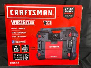 lot 245 image: CRAFTSMAN V20 VersaStack Radio and Charger with Bluetooth - IP54 Rated