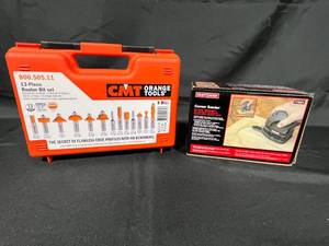 lot 261 image: CMT Orange Tools 13-Piece Router Bit Set and Craftsman Corner Sander