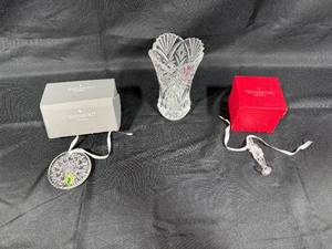 lot 193 image: Collection of Waterford Crystal Items Vase, Ornament, and Figurine