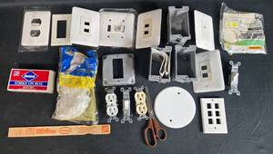 lot 81 image: Lot of Electrical Wall Plates and Junction Boxes with Accessories