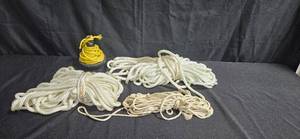 lot 149 image: Assorted Lengths of Rope and Yellow Twist Rope with Holder