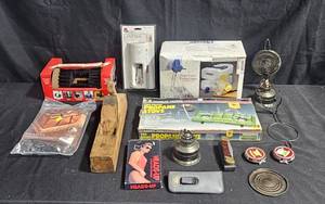 lot 100A image: Lot of Camping Gear Including Propane Stove, Lantern, and Carry All Bag