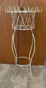 lot 40 image: Decorative Scrolled and Bent Wire Plant Stand