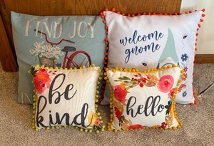 lot 102 image: Four Fun and Whimsical Accent Pillows
